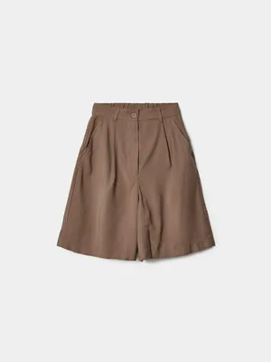 Костюмные шорты SELA на резинке, коричневый, арт. 50915