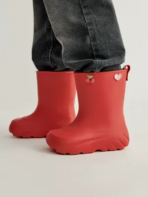 Резиновые сапоги SELA с декором, красный, арт. 50930