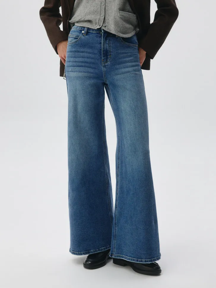 Джинсы Wide leg, синий, арт. 5102