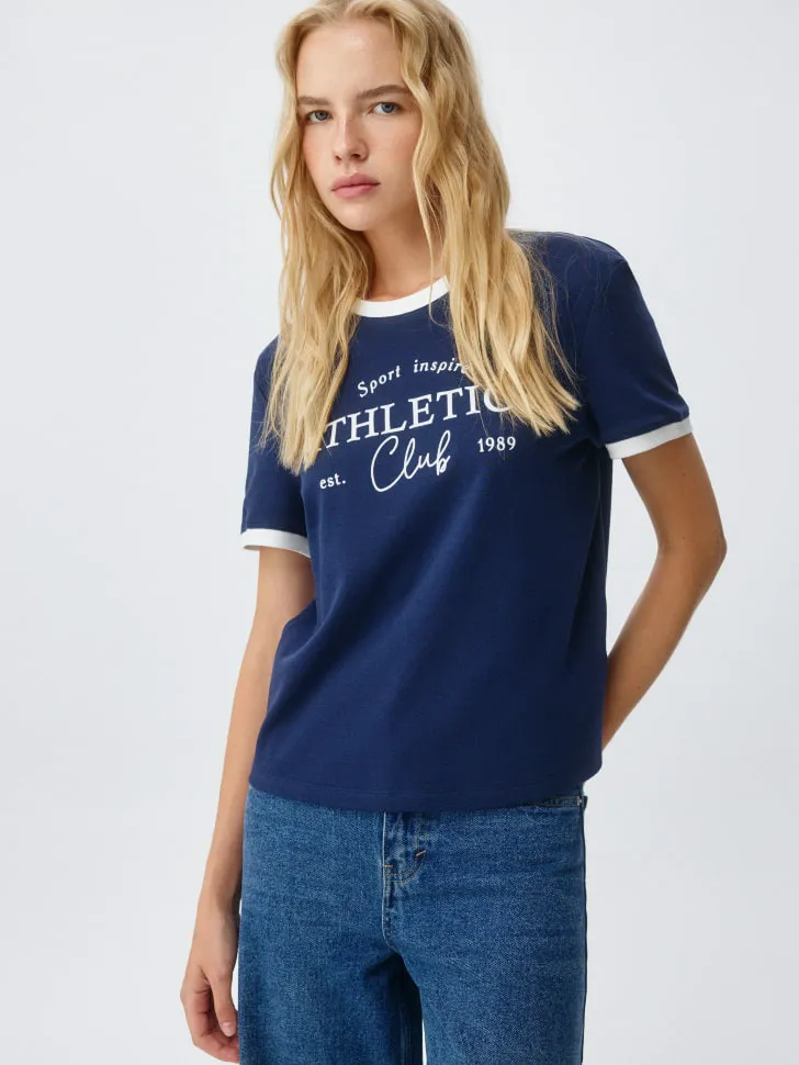 Футболка в стиле преппи, синий, арт. 5115