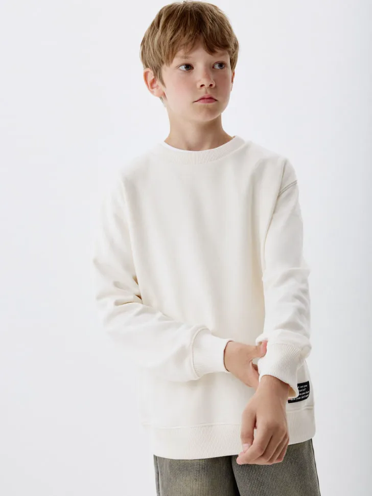 Базовый свитшот оверсайз детский, белый, арт. 5123
