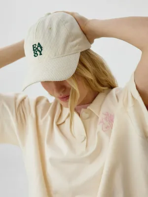 Вельветовая бейсболка с вышивкой, бежевый, арт. 5129