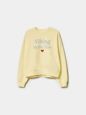 Свитшот оверсайз с принтом SELA Young, желтый, арт. 51306