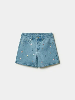 Шорты джинсовые SELA для девочек, голубой, арт. 51446