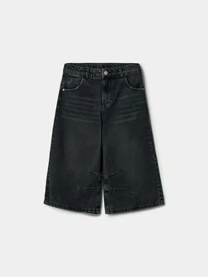 Удлиненные джинсовые шорты SELA для девочек, серый, арт. 51455