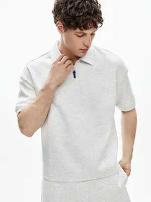 Поло оверсайз Sela, серый, арт. 51463