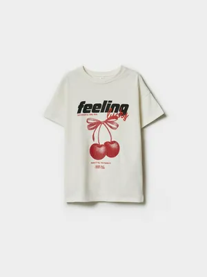 Футболка оверсайз для девочек Sela, бежевый, арт. 51469