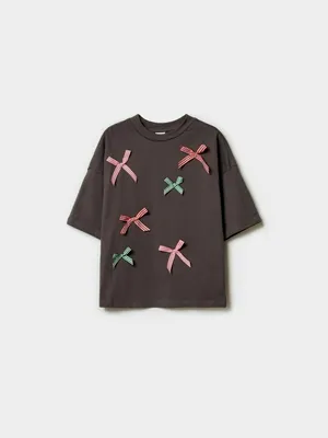 Футболка оверсайз Sela для девочек ART PEOPLE, серый, арт. 51474