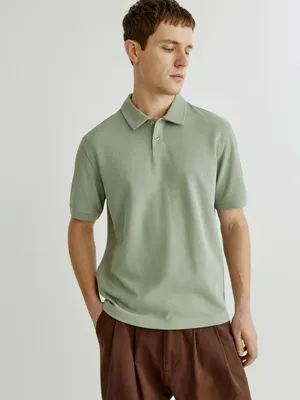 Поло Sela с коротким рукавом, зеленый, арт. 51485