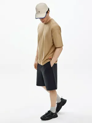 Трикотажные удлиненные шорты SELA, черный, арт. 51500