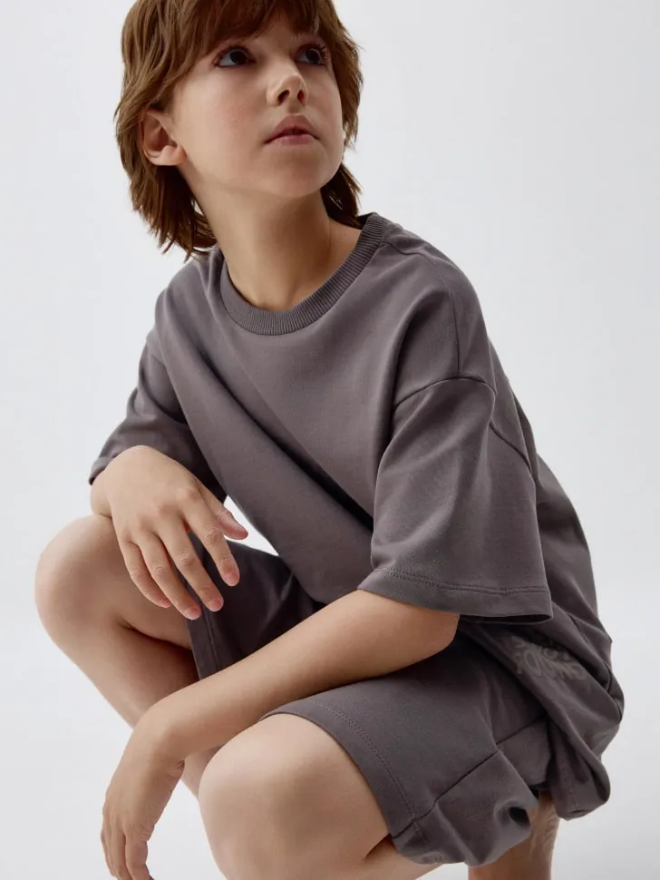 Домашний комплект из футера для мальчиков, серый, арт. 5165