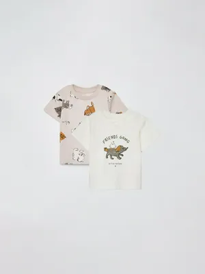 Набор из 2 футболок для малышей, разноцветный, арт. 5167