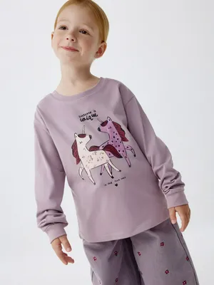 Лонгслив с принтом для девочек, арт. 5175