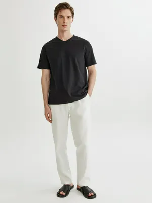 Прямые брюки Sela из смесового льна, белый, арт. 51827