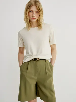 Футболка SELA из смесового лиоцелла и хлопка, бежевый, арт. 51831