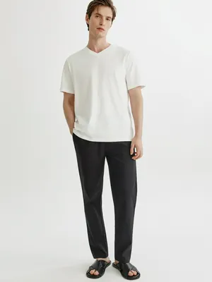 Прямые брюки SELA из смесового льна, черный, арт. 51845