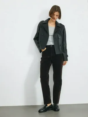 Укороченные джинсы STRAIGHT с флоковым покрытием, арт. 5196