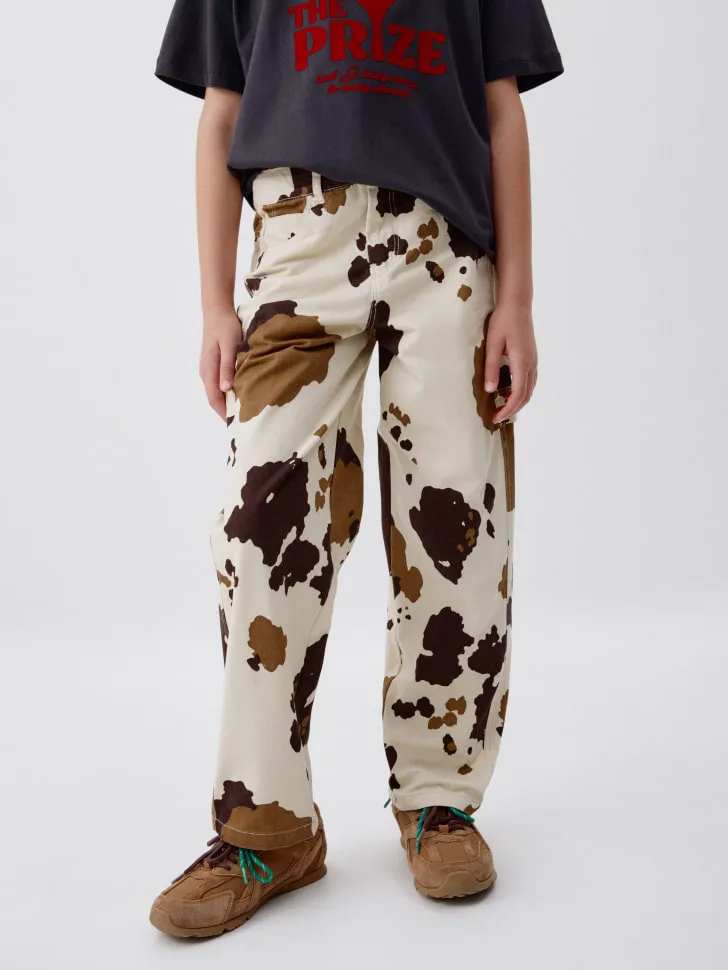 Брюки с коровьим принтом для девочек, разноцветный, арт. 5198