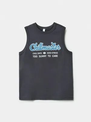 Майка SELA с принтом Chillmaster, серый, арт. 52008