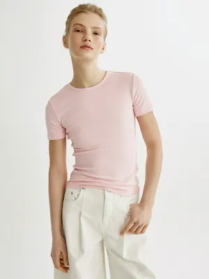Приталенная футболка Sela, розовый, арт. 52023