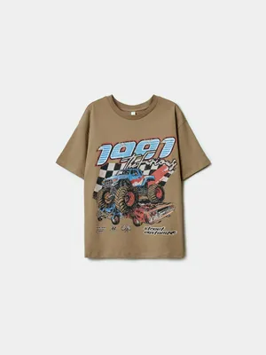 Футболка оверсайз Sela с принтом, коричневый, арт. 52046