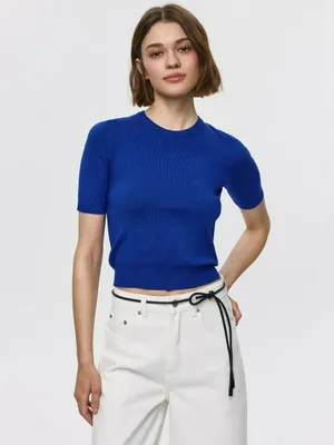 Вязаный джемпер с коротким рукавом, арт. 5205