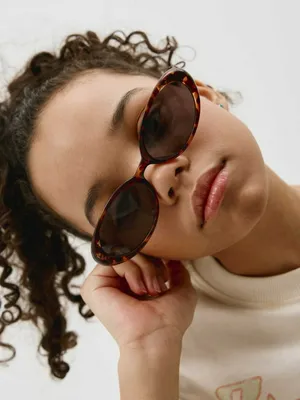 Овальные солнцезащитные очки в роговой оправе детские, арт. 5206