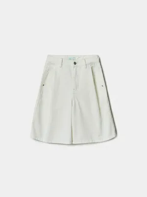 Широкие джинсовые шорты Sela, белый, арт. 52060