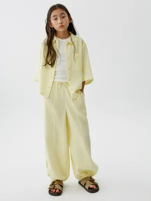 Брюки Sela для девочек, желтый, арт. 52064