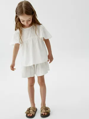 Шорты SELA для девочек, белый, арт. 52073