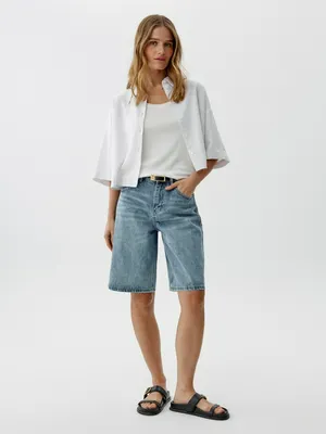 Джинсовые шорты-бермуды Sela, голубой, арт. 52082