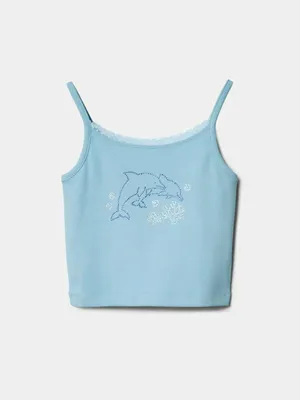 Майка Sela для девочек, голубой, арт. 52092