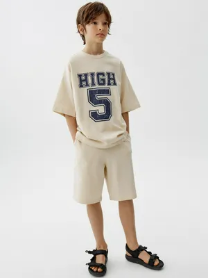 Комплект футболка и шорты Sela для мальчика, бежевый, арт. 52096