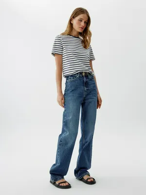 Джинсы Sela прямого кроя, синий, арт. 52099