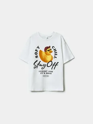 Футболка оверсайз с принтом Sela, белый, арт. 52110