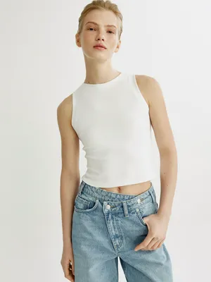 Укороченный топ SELA, белый, арт. 52115