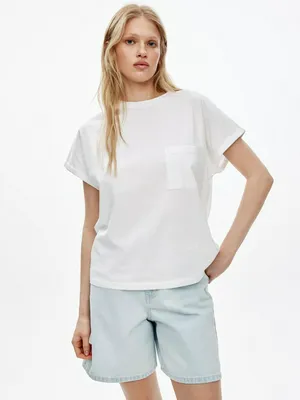 Футболка оверсайз с карманом Sela, белый, арт. 52116
