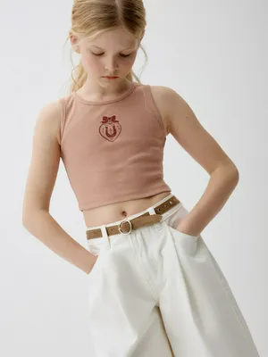 Укороченный топ с принтом для девочек, арт. 5218