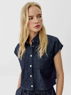 Джинсовая жилетка SELA, синий, арт. 52182