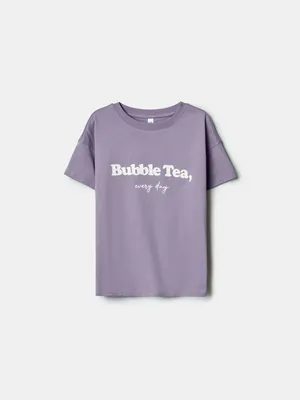 Футболка оверсайз Sela с принтом, фиолетовый, арт. 52205