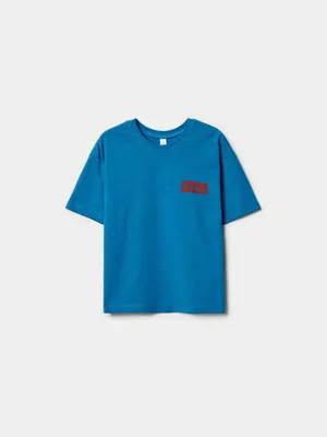 Футболка оверсайз Sela с принтом, синий, арт. 52206