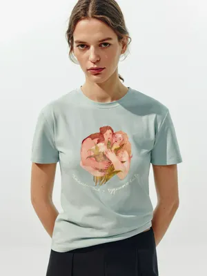 Футболка SELA ART PEOPLE Анастасия Рыбакова, зеленый, арт. 52208