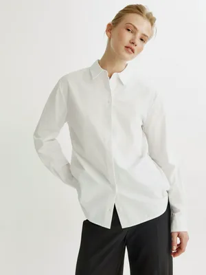 Классическая хлопковая рубашка Sela, белый, арт. 52262