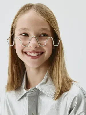 Карнавальные очки SELA со стразами, серебристый, арт. 52289