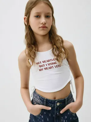 Укороченный топ со шнуровкой по бокам для девочек, арт. 5229