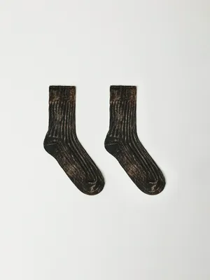 Вязаные носки Sela с эффектом стирки, коричневый, арт. 52293