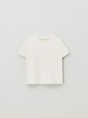 Футболка SELA с карманом для мальчиков, бежевый, арт. 52296