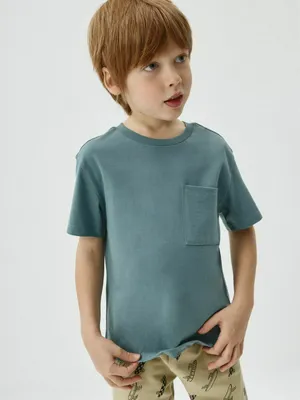 Футболка Sela Базовая с карманом, голубой, арт. 52299