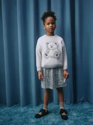 Юбка с пайетками Sela, серебристый, арт. 52303