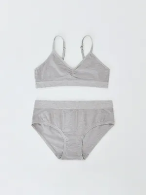 Набор из топа и трусов-слипов SELA для девочек, серый, арт. 52311